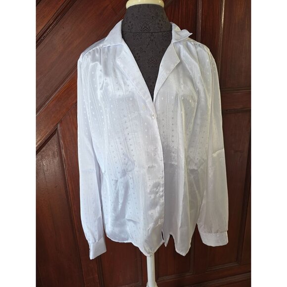 Ann Chabrol Womens White Button-Up Blouse Size 16 - Picture 1 of 7